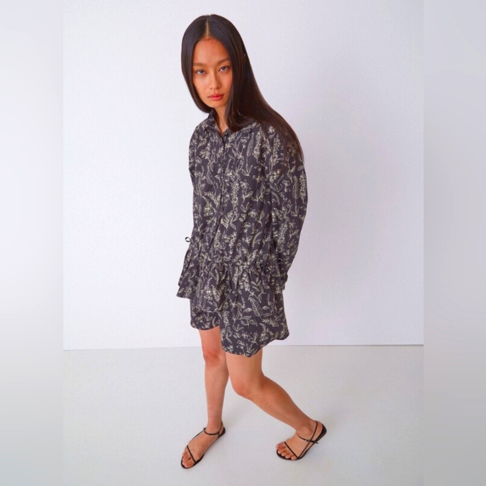 NWT Thakoon Black Printed Button Up Shirt Dress